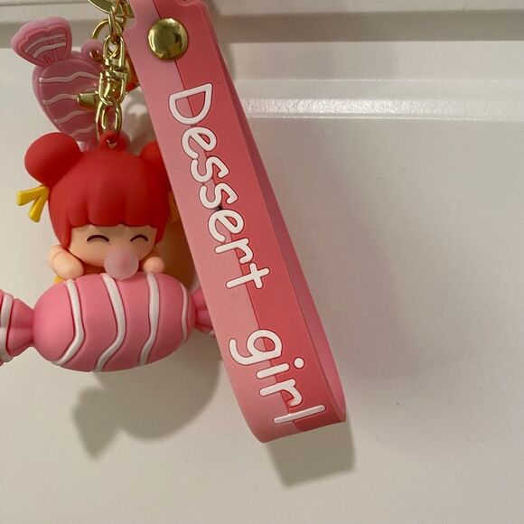 Women's Cute Dessert Girl Key Chain Candy Design. Pink. O/S. Kidcore. Fun. Gifts - Picture 2 of 6